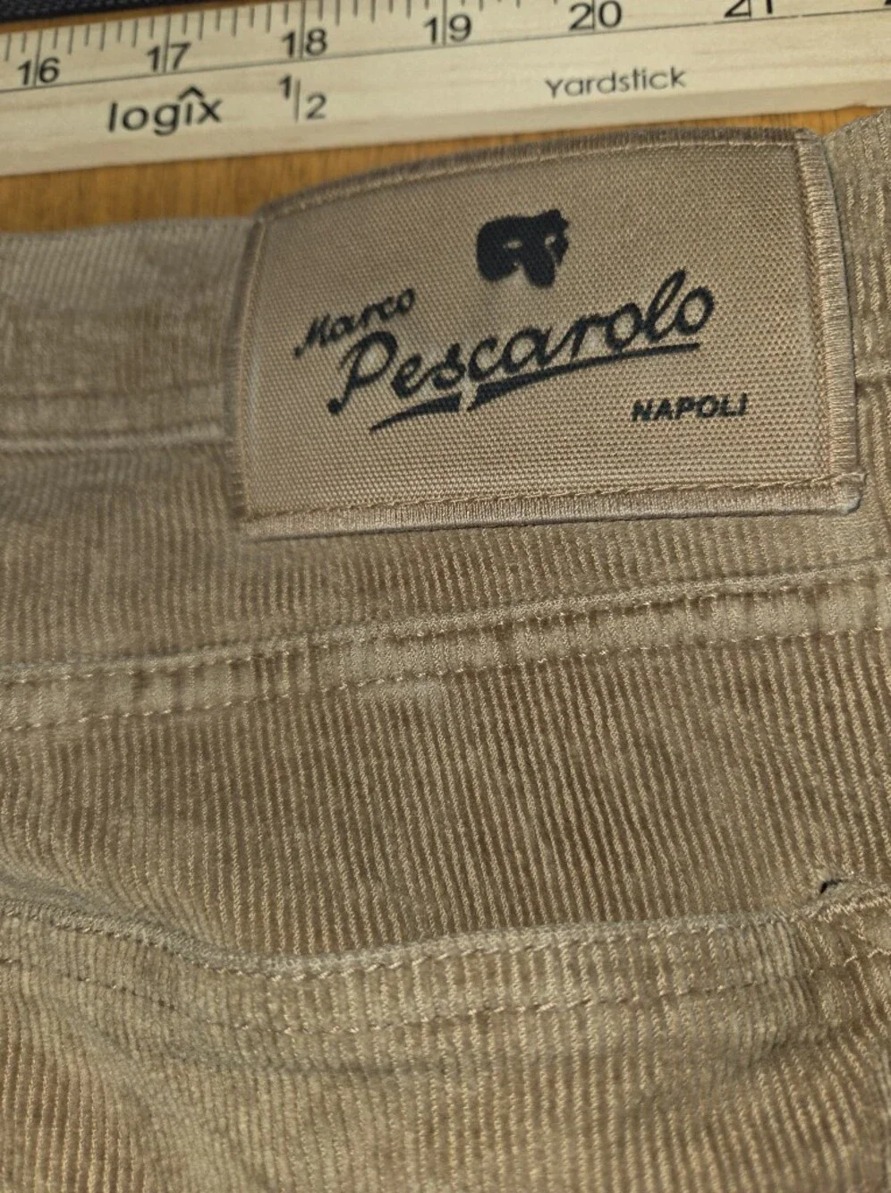 Marco Pescarolo Corduroy Pants-sz 34 Brown, 5 Pockets, Italian, No Keychain